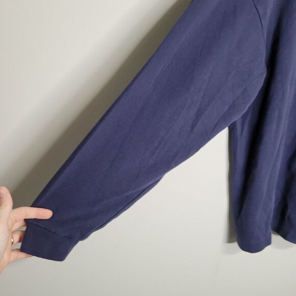 Woolrich Mens size Large Deep Navy 100% Cotton mock neck long sleeve Pullover - Picture 2 of 9